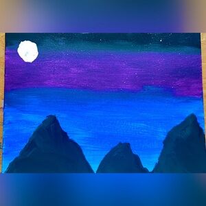 Night Mountain Painting